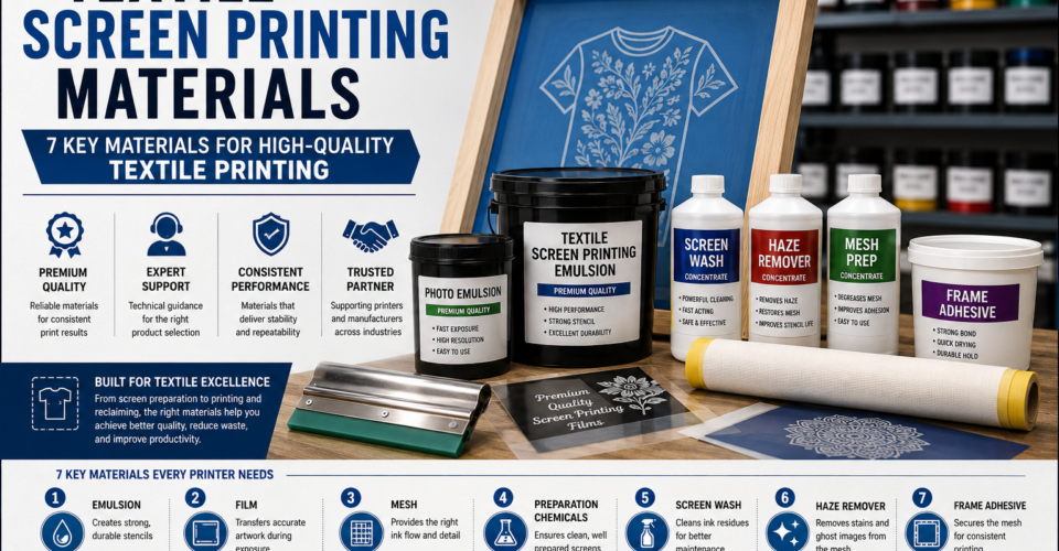 Textile Screen Printing Products 7 Key Materials for High-Quality Textile Printing